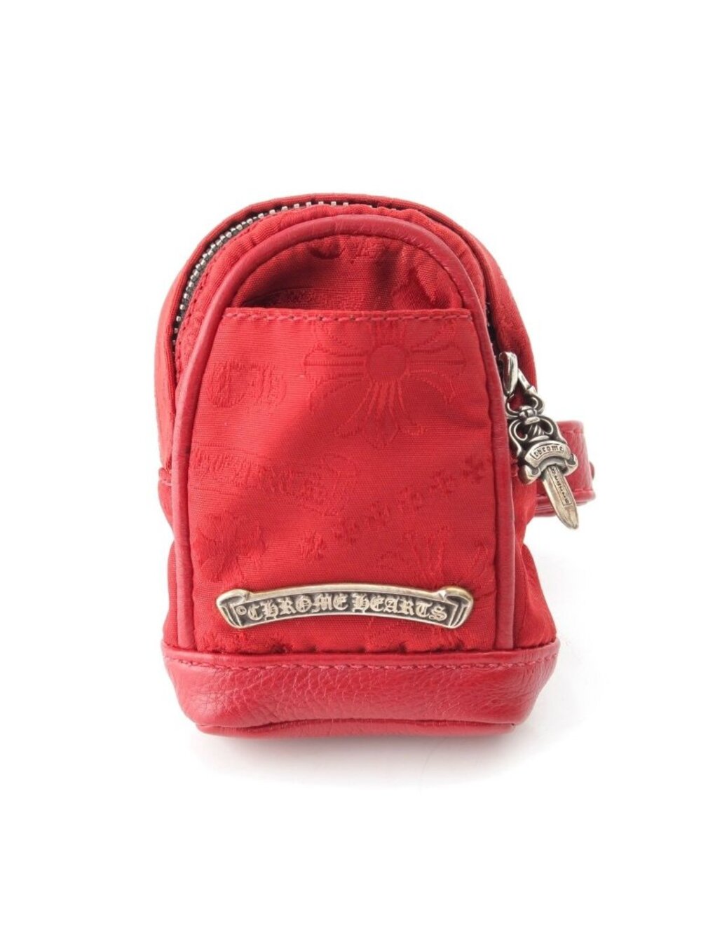 Chrome Hearts Nylon Leather Bag Wristhim Back Pack Logo Bracelet Red
